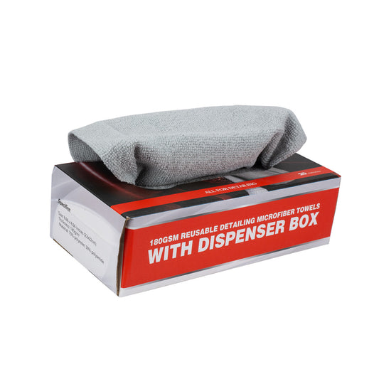 MaxShine 180gsm Microfiber towels with dispenser box